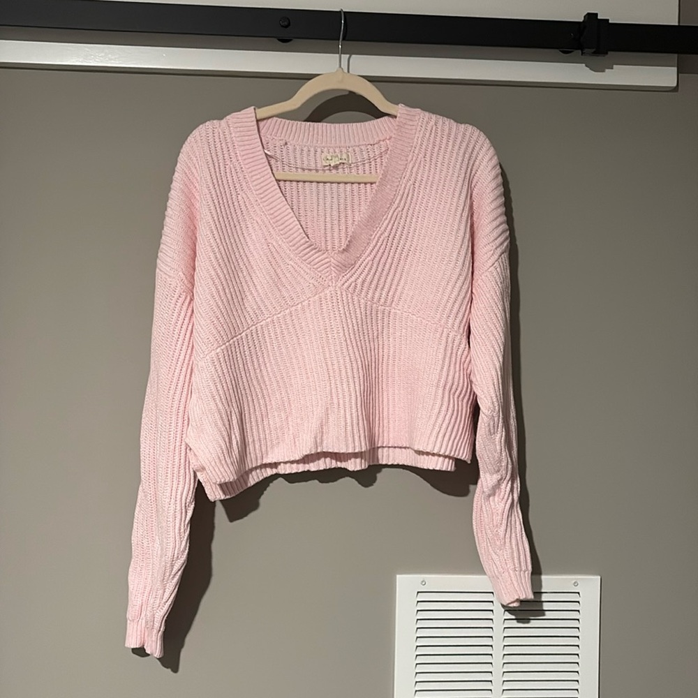 Cropped pink PacSun sweater